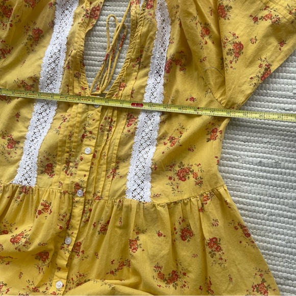 ASOS DESIGN lace insert mini smock dress in floral print size 8 - Picture 11 of 12